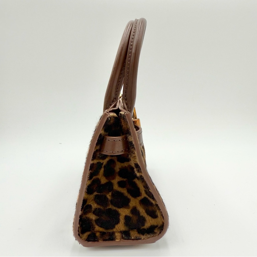 Versace Small Medusa 95 Leopard Print Genuine Calf Hair Tote - Picture 3 of 9